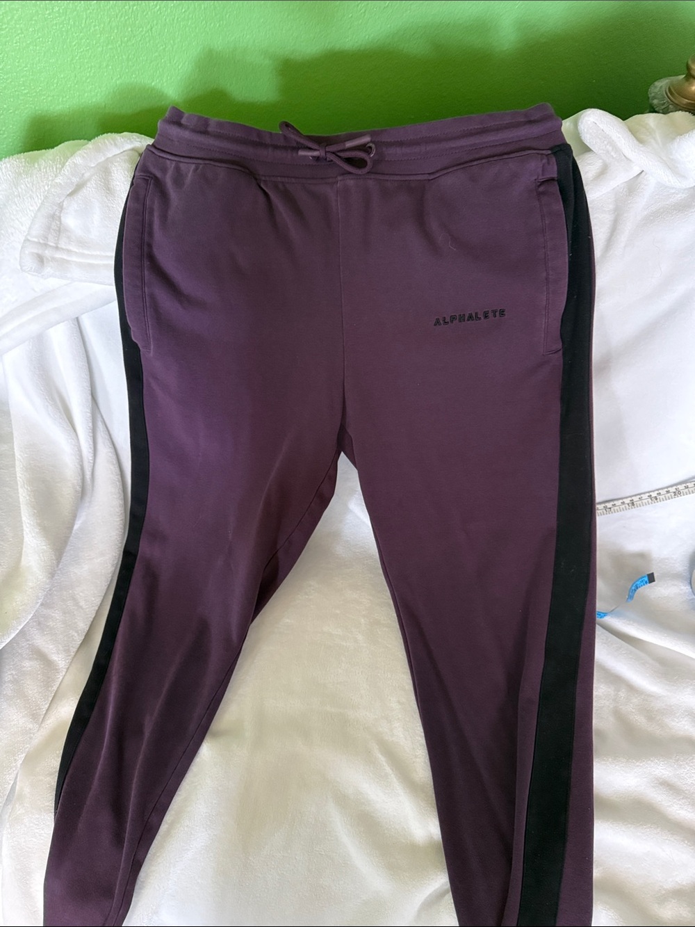 Alphalete Plum Joggers with Black Side Panels